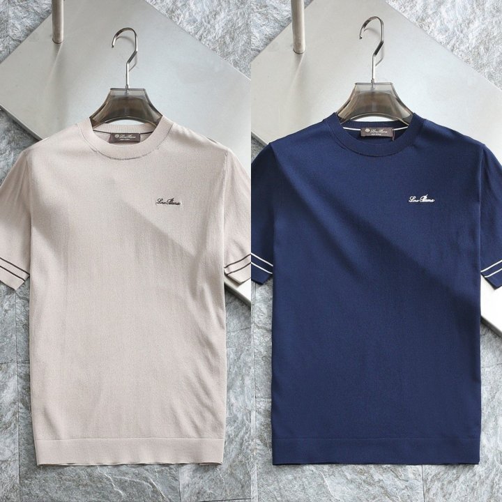 로로피아나  단가라포인트 자수로고 쿨니트