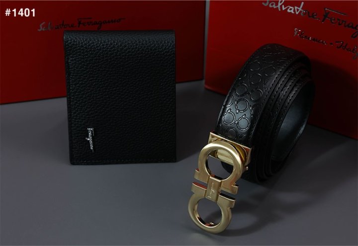 페라가모 간치니 지갑 & 벨트 2종 세트  