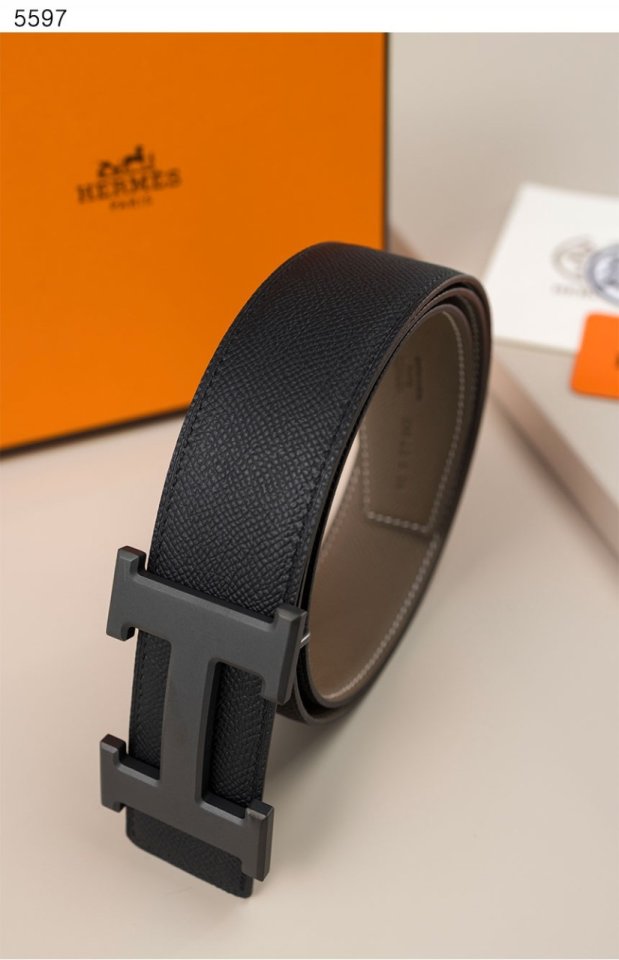 에르메스 H 버클 & 가죽 스트랩 리버서블(양면) 벨트 