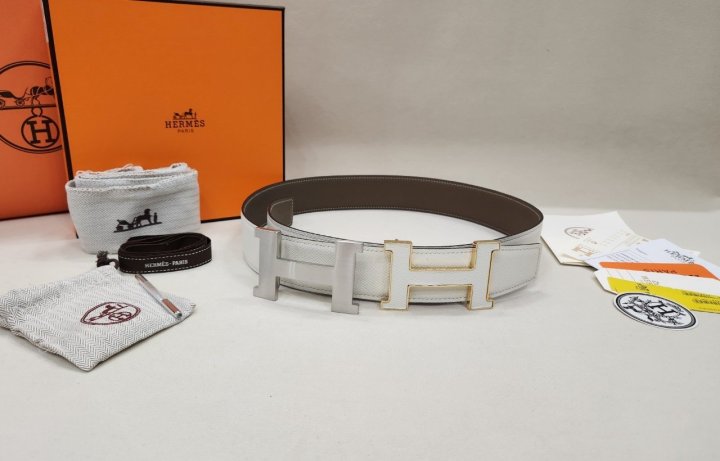에르메스   H 가죽버클 리버서블 양면 벨트