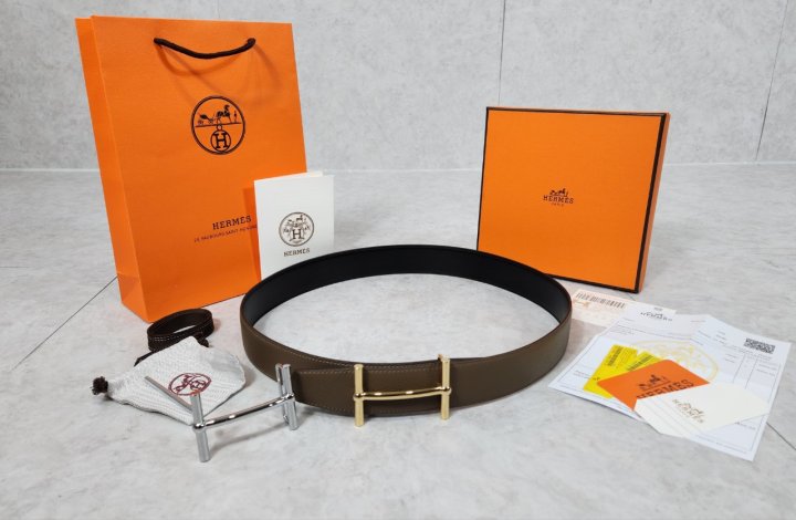 에르메스 당크르 리버서블 양면 토고가죽 벨트 