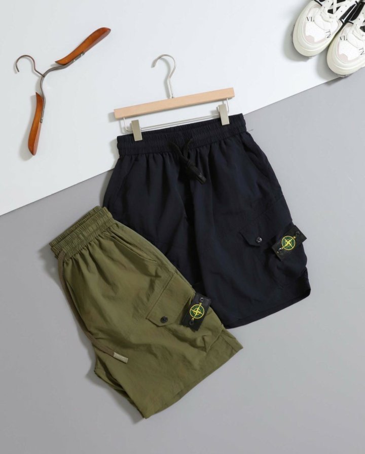 스톤 아일랜드 투포켓 밴딩 하프 팬츠