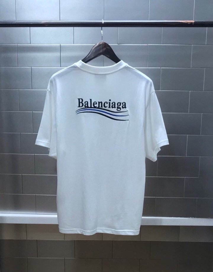 발렌시아가 웨이브자수 반팔 티셔츠