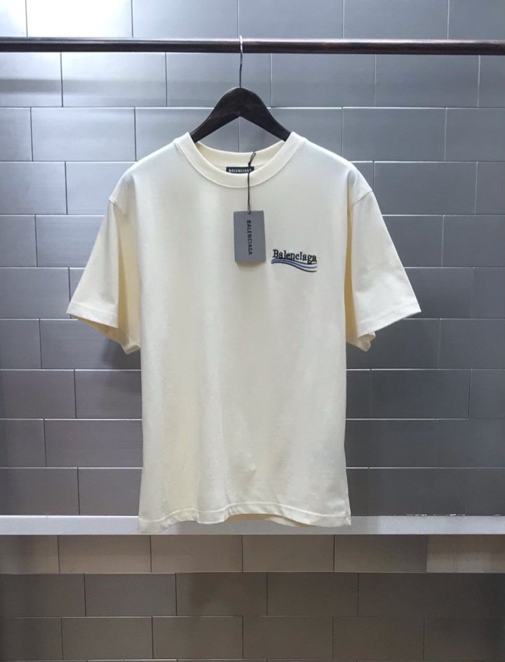 발렌시아가 웨이브자수 반팔 티셔츠