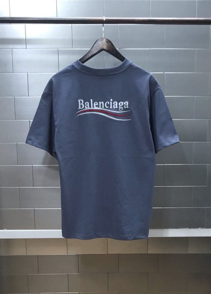 발렌시아가 웨이브자수 반팔 티셔츠