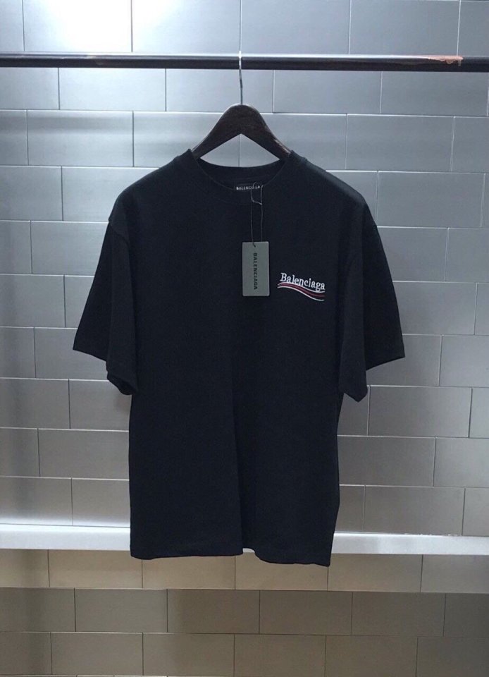 발렌시아가 웨이브자수 반팔 티셔츠