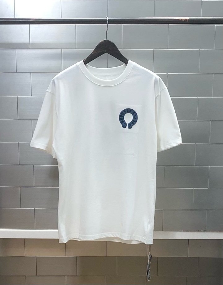 크롬하츠 데님패치 반팔 티셔츠  