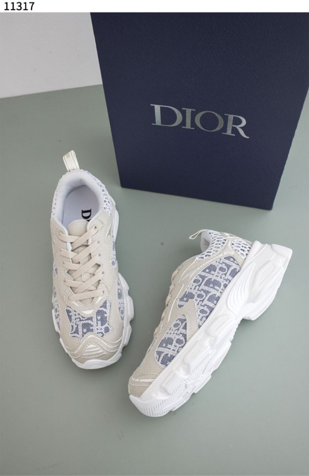 디올 바이브 샴브레이 오블리크 레더 스웨이드 스니커즈