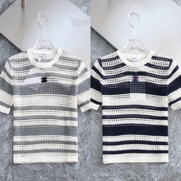 샤넬 여성 메인로고 펀칭 라운드 니트