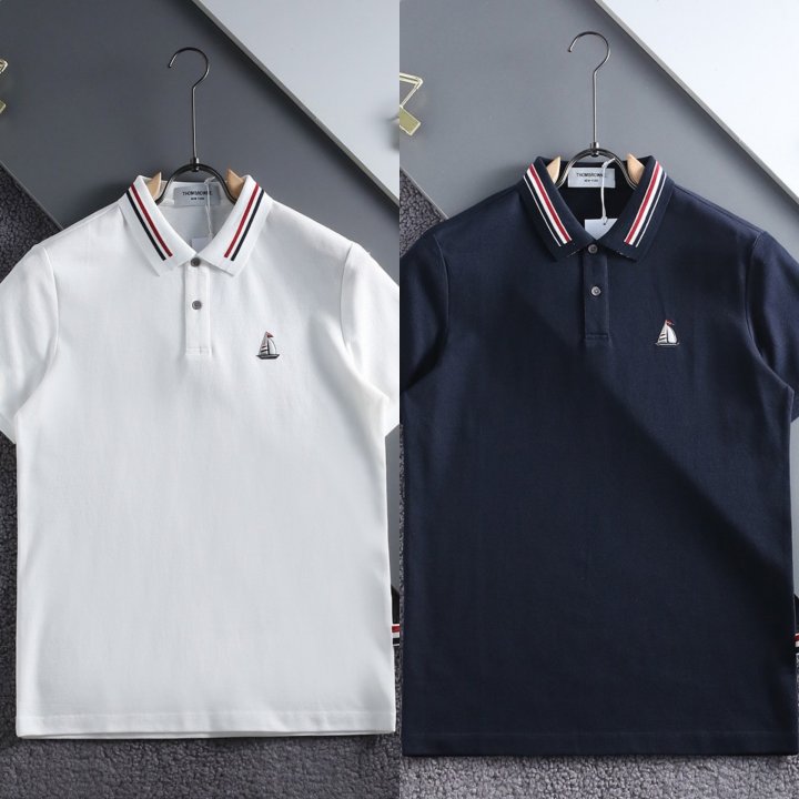 톰브라운 넥 삼선포인트 세일러 코튼 카라티