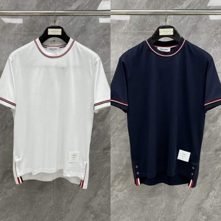 톰브라운 코튼 밀라노 스트라이프 티셔츠 