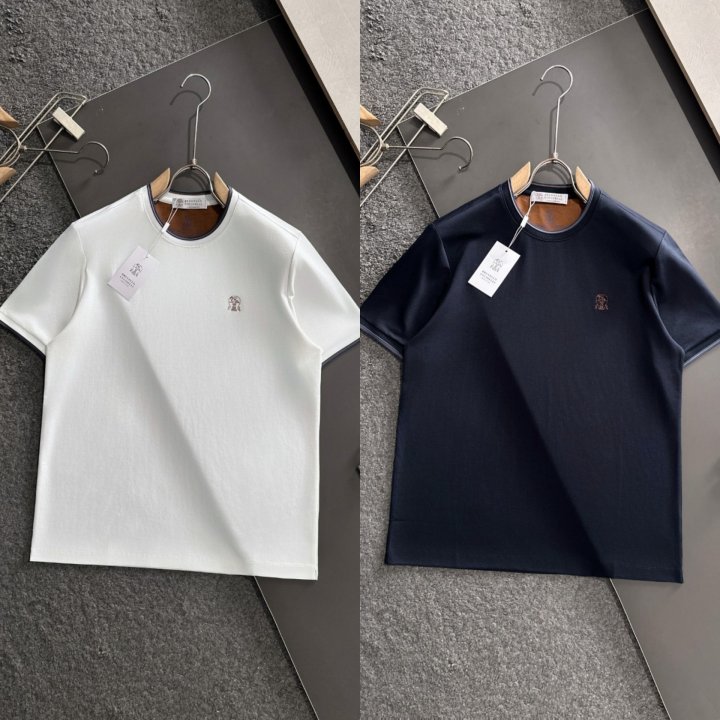 브루넬로쿠치넬리 자수로고 스티치포인트 티셔츠 