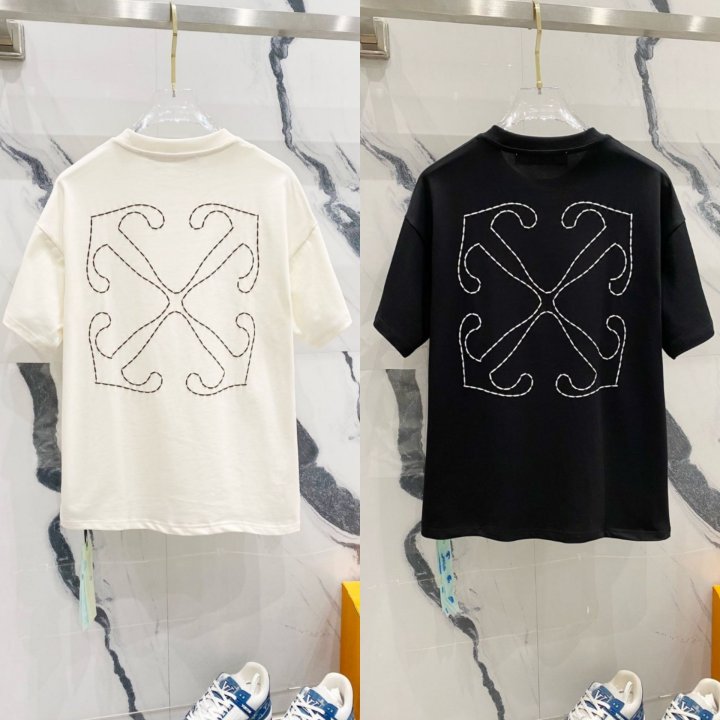 오프화이트 Scan arr 프린팅 라운드 티셔츠