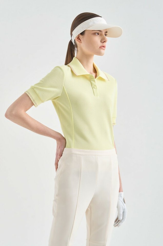 랑방블랑 컬러블록 하프 슬리브 탑