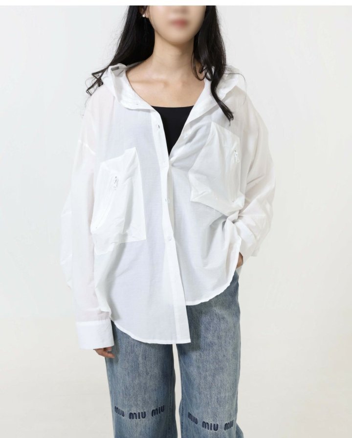 로에베 페이스 포켓 후드 셔츠 점퍼