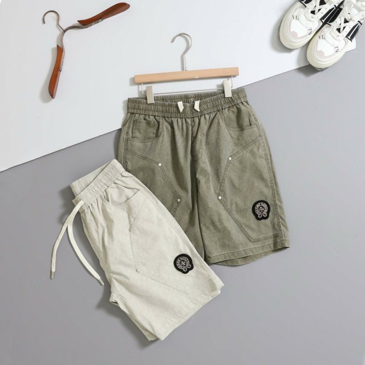 크롬하츠 워싱 홀스슈 패치 하프팬츠