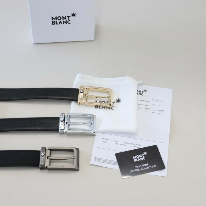 몽블랑 스퀘어 레더 벨트