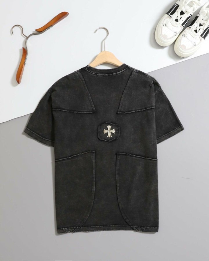 크롬하츠 세메터리 크로스 스틸 로고 반팔 티셔츠