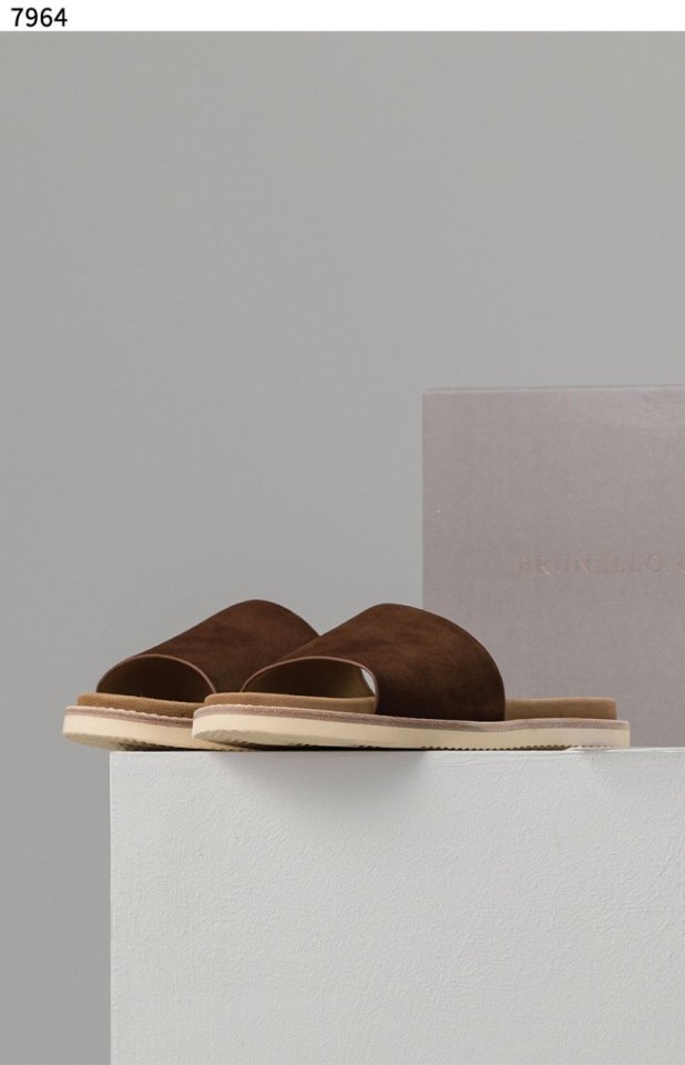 브루넬로 쿠치넬리 싱글 스트랩 suede 슬리퍼