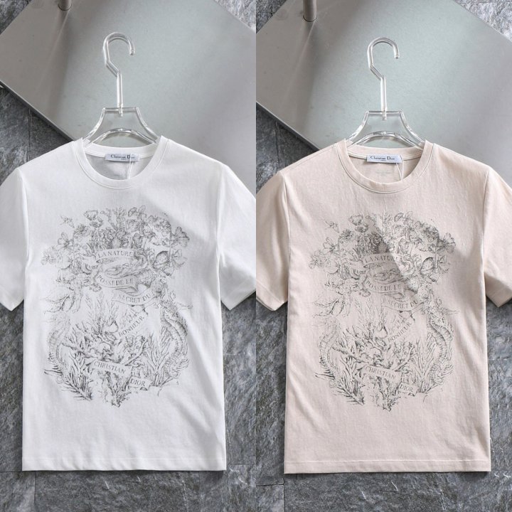 디올  여성 플라워로고 린넨 라운드