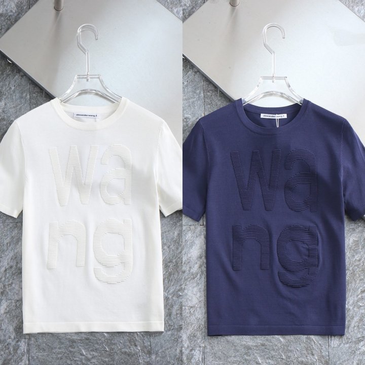 알렉산더왕  여성 자수 빅로고 라운드 쿨니트