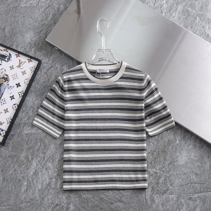 브루넬로 쿠치넬리   여성 단가라 린넨 티셔츠