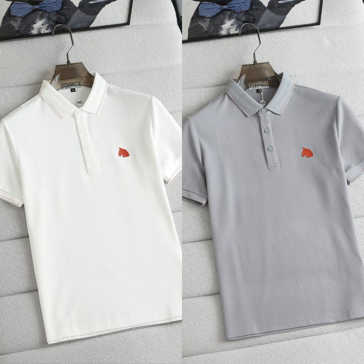 에르메스  스티치 패치로고 코튼 카라티