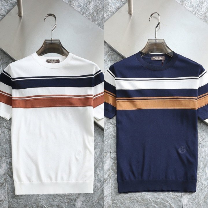 로로피아나  단가라스티치 클래식로고 쿨니트