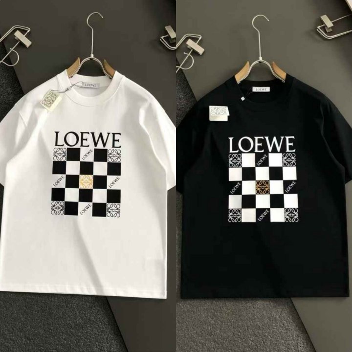 로에베  자가드로고 라운드 티셔츠