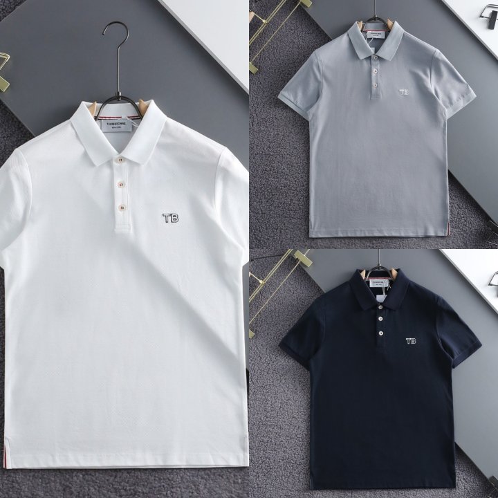 톰브라운  TB 자수로고 코튼 카라티