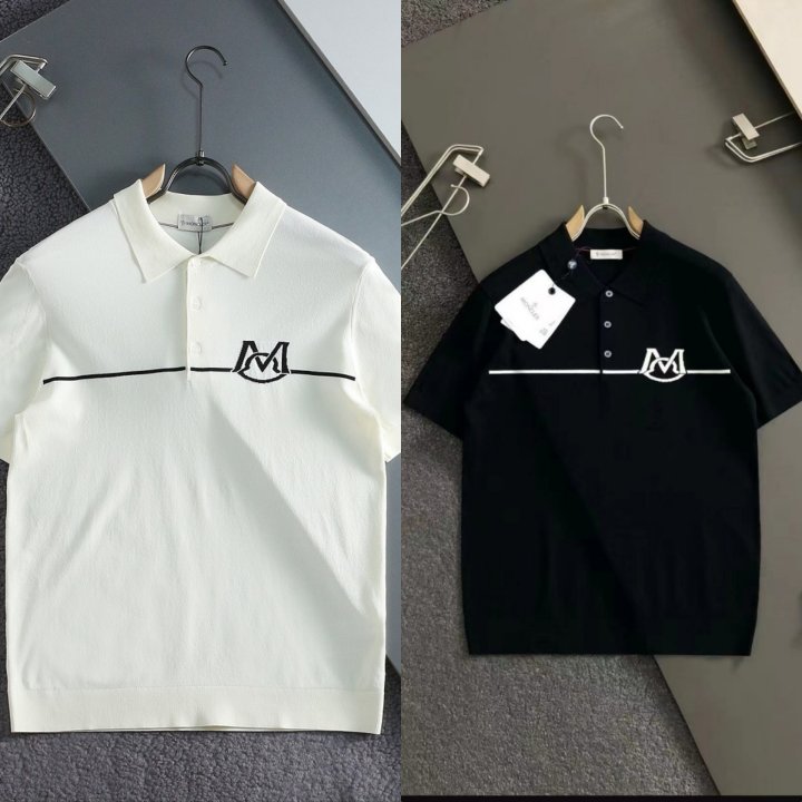 몽클레어  믹스로고 카라 쿨니트