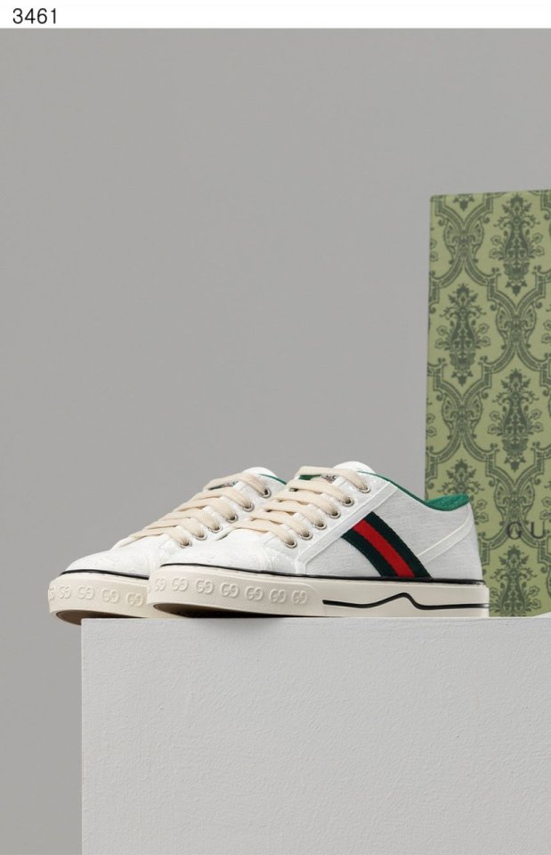 구찌   테니스 1977 미니 GG 자카드 패브릭 스니커즈 