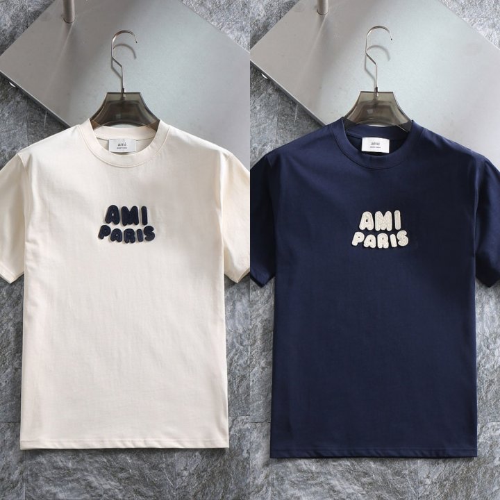 아미  파리스 로고 라운드 티셔츠