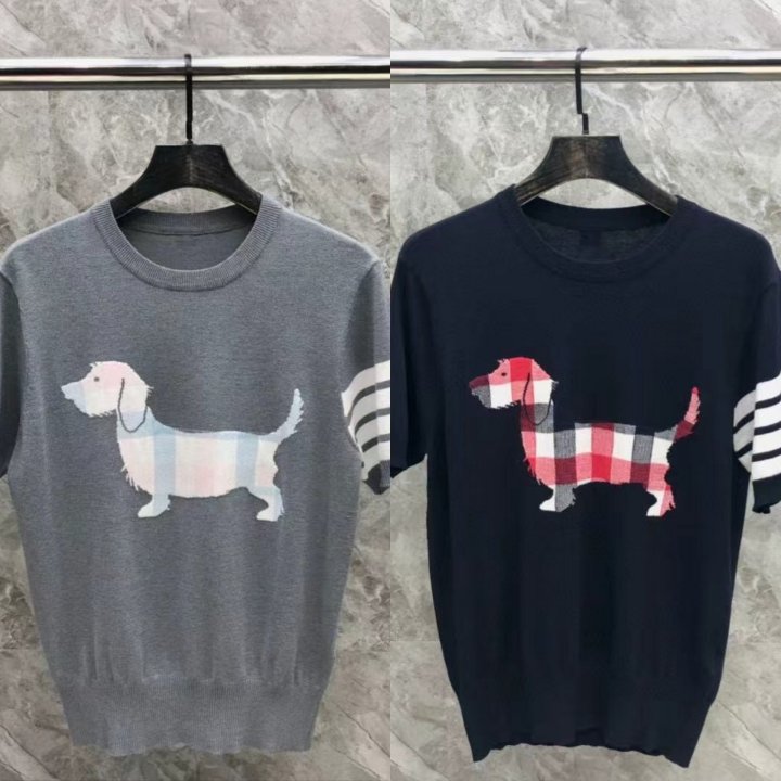 톰브라운  도그 멀티자수로고 라운드 니트