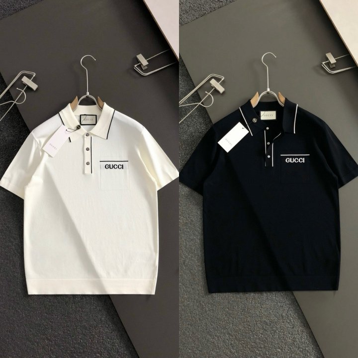 구찌  라인넥포인트 레터링로고 카라 쿨니트