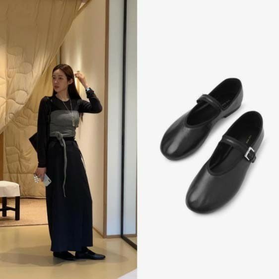 더로우  보헴 메리제인 플랫 슈즈 블랙