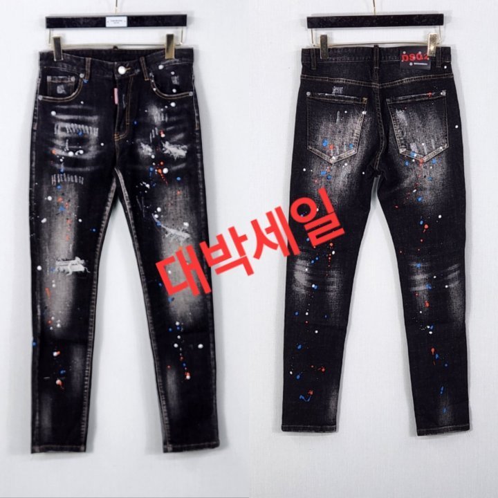 디스퀘어드  D2패치 블랙 워싱진