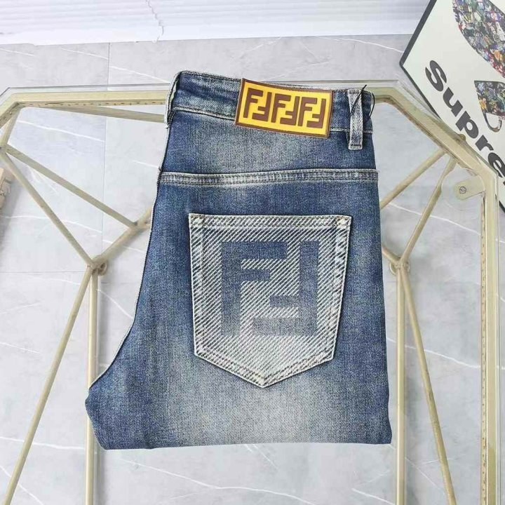펜디  FF로고 스판 데님 팬츠 