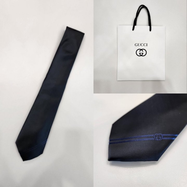 구찌   인터로킹 자카드 실크 넥타이 