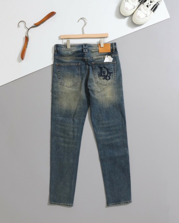 디올  포켓 로고 자수 워싱 팬츠 