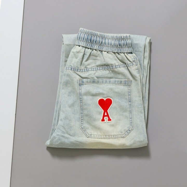 아미  하트로고 세미 와이드 진 