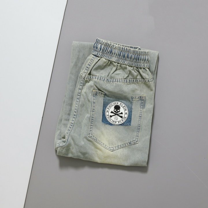 필립 플레인  백 스컬패치 스트레이트 팬츠 