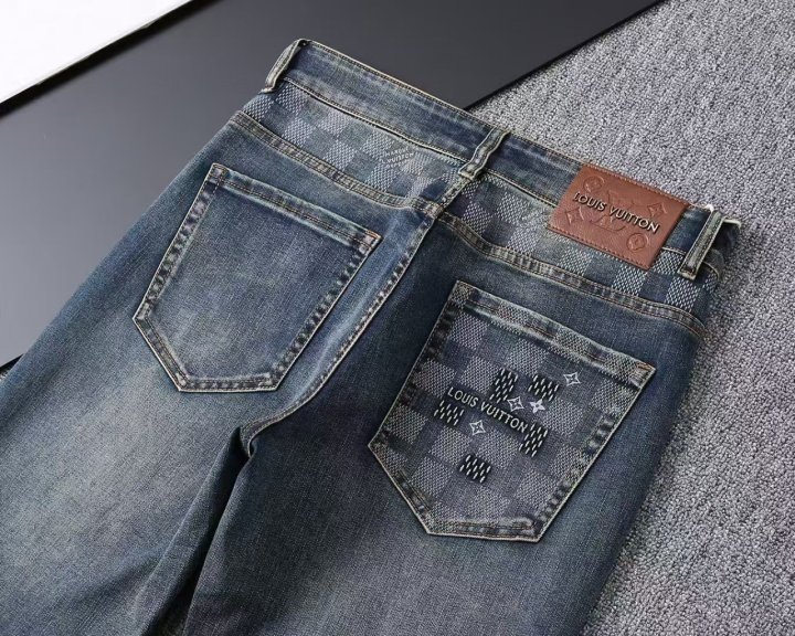 루이비통  다미에 포켓로고 데님진  
