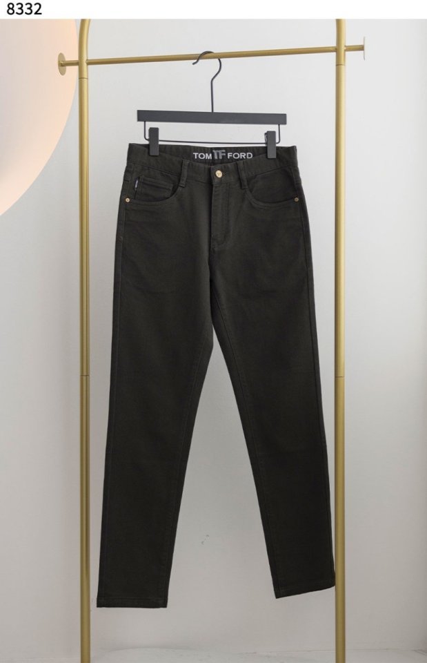 톰포드   남성 코튼 슬림핏 일자 팬츠 