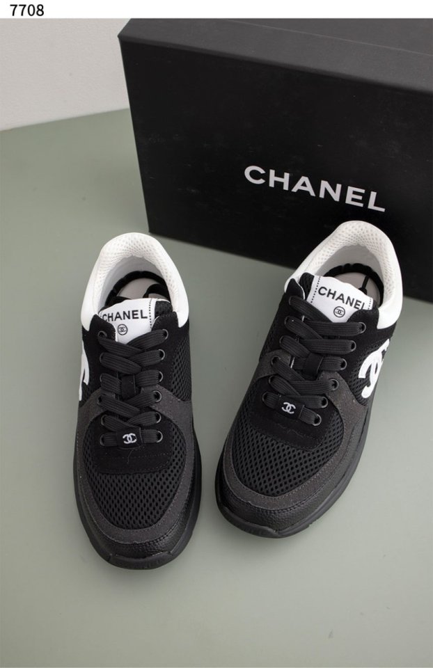 샤넬   여성 패브릭 스웨이드 스니커즈