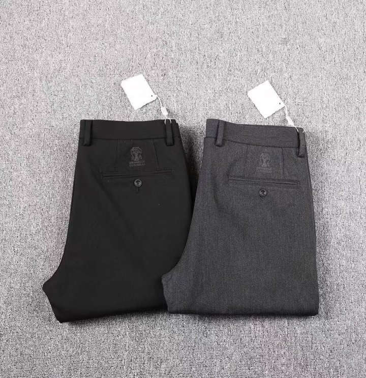 브루넬로 쿠치넬리   H 자수로고 스판 팬츠