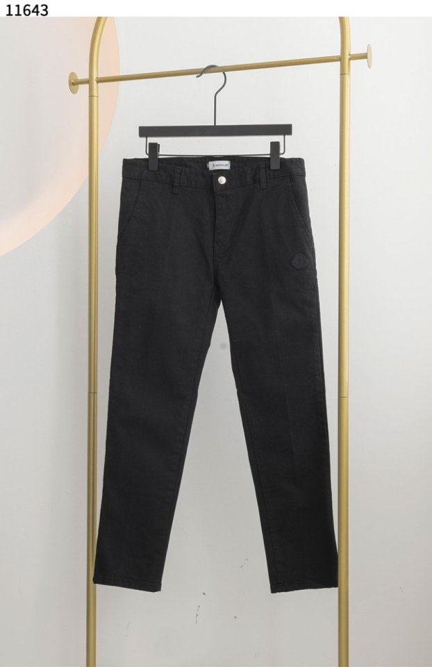 몽클레어   남성 블랙 코튼 팬츠 