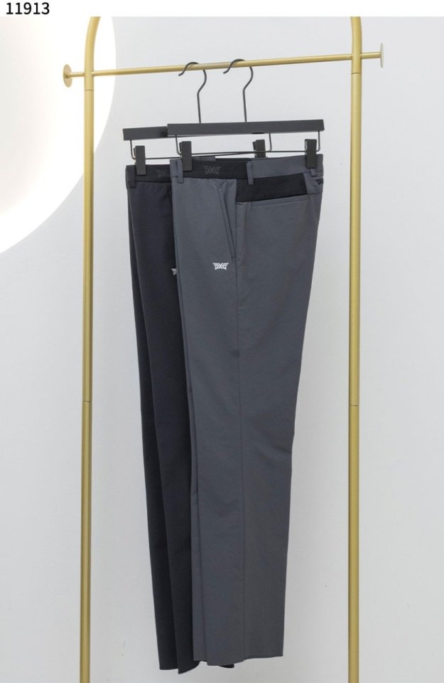 PXG   남성 골프 웨이스트 자수 슬림핏 팬츠 