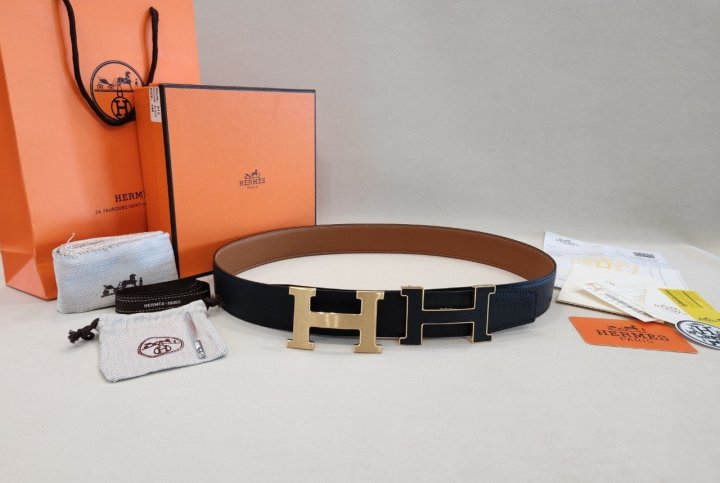 에르메스  H 가죽버클 리버서블 양면 벨트