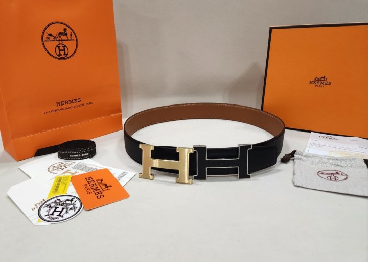 에르메스  H 가죽버클 리버서블 양면 벨트